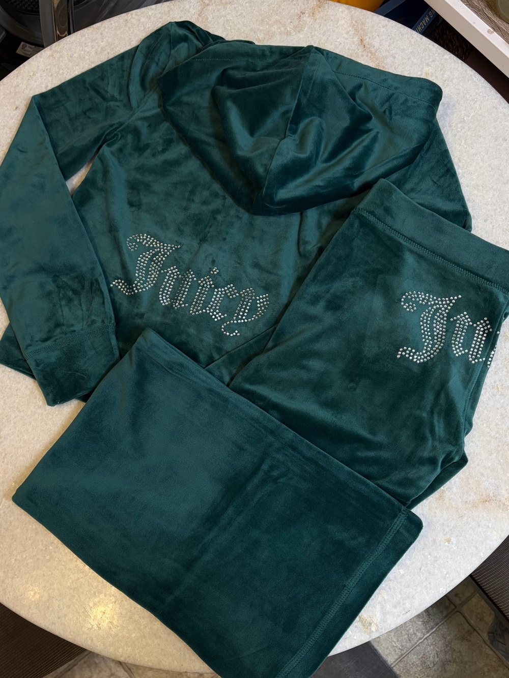 Juicy Couture y2k Rain Forest velour rhinestone bling tracksuit size small